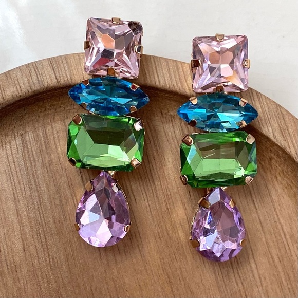 ✨Zara Laurino Crystal Color Drop Earrings - Picture 3 of 8